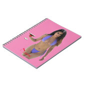 黒髪ビキニ美しいサンダー_コーブ ノートブック (左側)