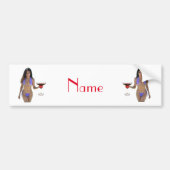 黒髪ビキニ美しいサンダー_コーブ バンパーステッカー (正面)