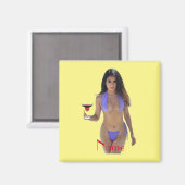 黒髪ビキニ美しいサンダー_コーブ マグネット (正面/裏面)