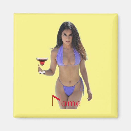 黒髪ビキニ美しいサンダー_コーブ マグネット (正面)