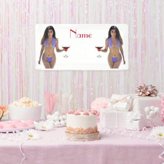 黒髪ビキニ美しいサンダー_コーブ 横断幕 (パーティー)