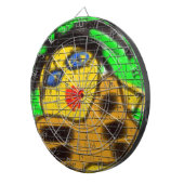 黒髪ビー女性グラフィティウォール絵画ズグリーン ダーツボード (正面右)