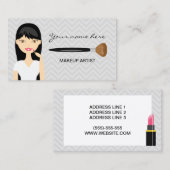 黒髪メイクアップアーティストの女性 名刺 (正面/裏面)