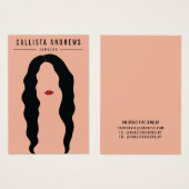 黒髪モダン唇ガールイヤリングディスプレイカード (正面&裏面)