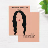 黒髪モダン唇ガールイヤリングディスプレイカード (デスク)