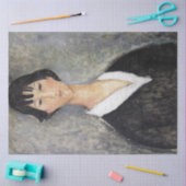 黒髪モディリアーニ 薄葉紙 (クラフト)