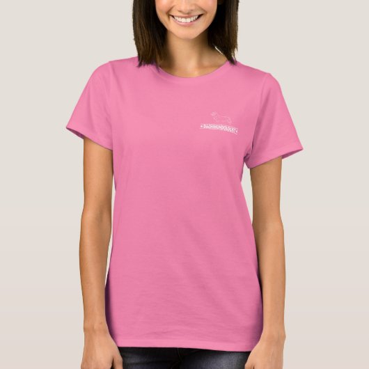 黒髪ユーモアのあるダシュント Tシャツ (正面)