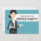 黒髪事務所の可愛いビジネスパーティー 招待状 (正面)