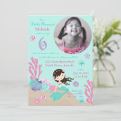 黒髪人魚6歳の誕生日 招待状 (スタンド正面)