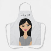 黒髪化粧ガール接近化粧アーティスト エプロン (正面)