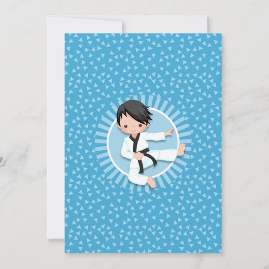 黒髪空手柔道ボーイズ誕生日招待状 招待状 (裏面)