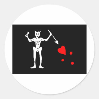 黒髭の海賊旗エドワード教え ラウンドシール