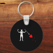 黒髭の海賊旗ジョリーロジャースケルトンハロウ キーホルダー (正面)