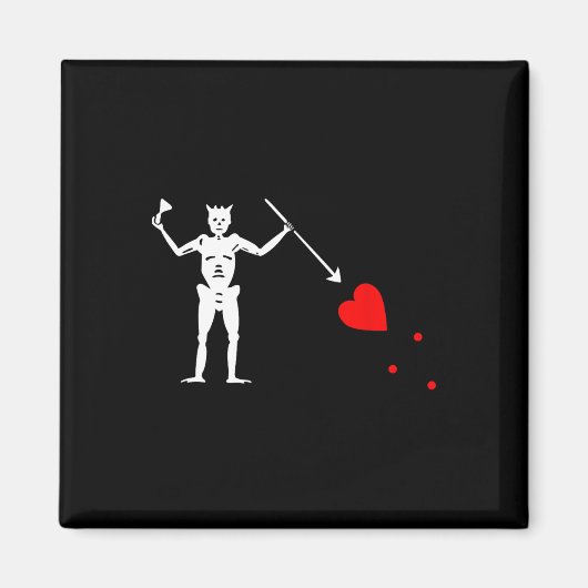 黒髭の海賊旗ジョリーロジャースケルトンハロウ マグネット (正面)