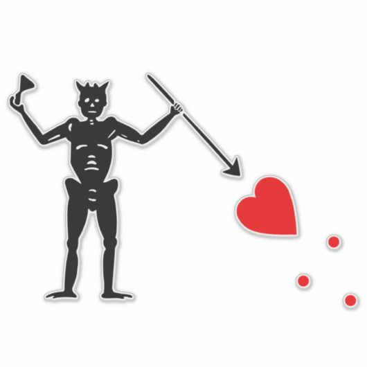 黒髭の海賊旗 シール (正面)