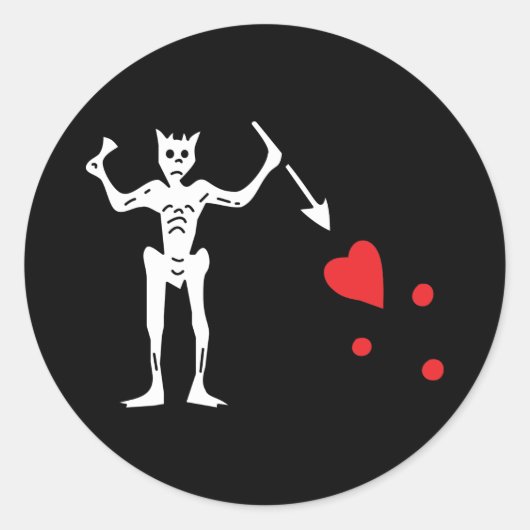 黒髭の海賊旗 ラウンドシール (正面)