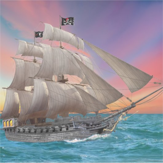 黒髭の海賊船 シール (正面)