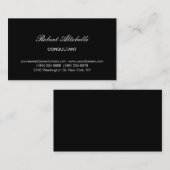黒魅力的と白のスクリプト名刺 名刺 (正面/裏面)