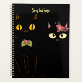 黒魅力的猫の黄色い目 プランナー手帳 (正面)