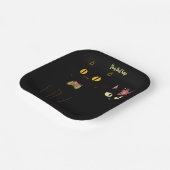 黒魅力的猫の黄色い目 ペーパープレート (傾斜あり)