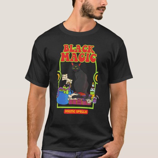 黒魔術 ミスティック・スペル 猫 Tシャツ (正面)