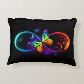 黒鮮やかに虹の蝶がある無限大 アクセントクッション (裏面)