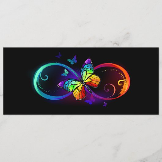 黒鮮やかに虹の蝶がある無限大 アドバイスカード (正面)