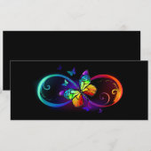 黒鮮やかに虹の蝶がある無限大 アドバイスカード (正面/裏面)