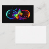 黒鮮やかに虹の蝶がある無限大 エンクロージャーカード (正面/裏面)