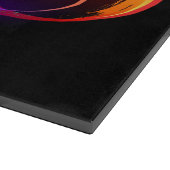 黒鮮やかに虹の蝶がある無限大 カッティングボード (角)