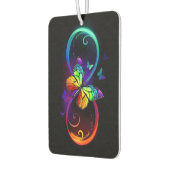 黒鮮やかに虹の蝶がある無限大 カーエアーフレッシュナー (左)