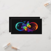 黒鮮やかに虹の蝶がある無限大 カード (正面/裏面インサイチュ)