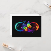 黒鮮やかに虹の蝶がある無限大 カード (正面/裏面インサイチュ)