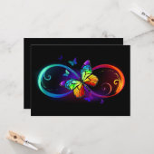 黒鮮やかに虹の蝶がある無限大 カード (正面/裏面インサイチュ)