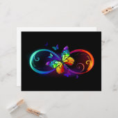 黒鮮やかに虹の蝶がある無限大 カード (正面/裏面インサイチュ)