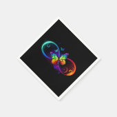 黒鮮やかに虹の蝶がある無限大 スタンダードカクテルナプキン (角)