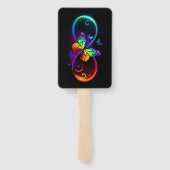 黒鮮やかに虹の蝶がある無限大 ハンドファン (裏面)