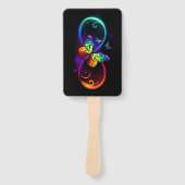 黒鮮やかに虹の蝶がある無限大 ハンドファン (正面)