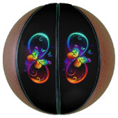 黒鮮やかに虹の蝶がある無限大 バスケットボール (縦)