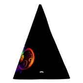 黒鮮やかに虹の蝶がある無限大 パーティーハット (右)
