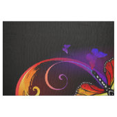 黒鮮やかに虹の蝶がある無限大 ファブリック (ファットクウォーター)