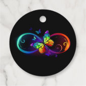 黒鮮やかに虹の蝶がある無限大 フェイバータグ (裏面)