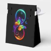 黒鮮やかに虹の蝶がある無限大 フェイバーボックス (裏面サイド)