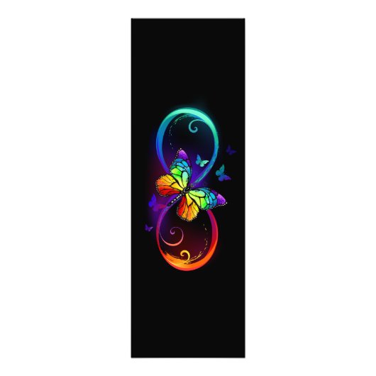 黒鮮やかに虹の蝶がある無限大 フォトプリント            (正面)