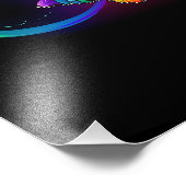 黒鮮やかに虹の蝶がある無限大 フォトプリント            (角)