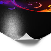 黒鮮やかに虹の蝶がある無限大 フォトプリント            (角)