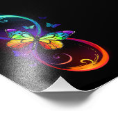 黒鮮やかに虹の蝶がある無限大 フォトプリント            (角)