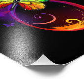 黒鮮やかに虹の蝶がある無限大 フォトプリント            (角)