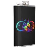 黒鮮やかに虹の蝶がある無限大 フラスク (右)