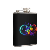 黒鮮やかに虹の蝶がある無限大 フラスク (右)